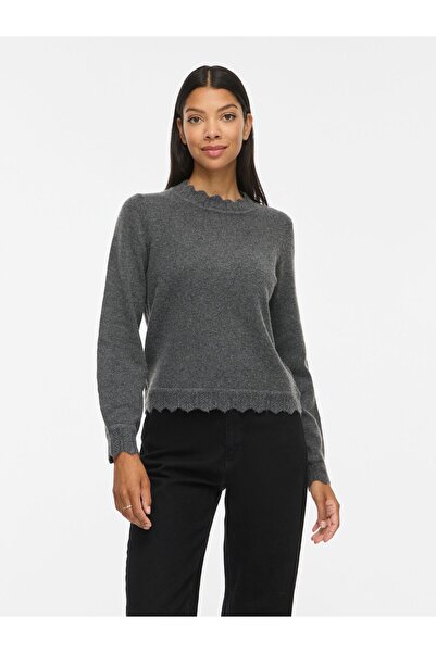 VILA Strickpullover VINIKOLINA Stehkragen