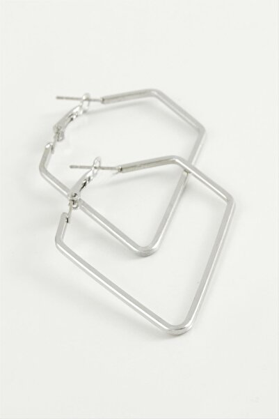Generic Brand Rectangular Hoop Earring 7 cm