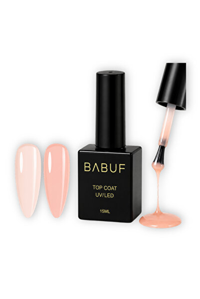 BABUF Top Coat Milky & Nude Collection TCC – Finish Lucios, Protecție UV, 15ml