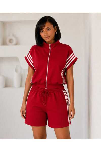 HANIQA Striped Comfortable Shorts Set