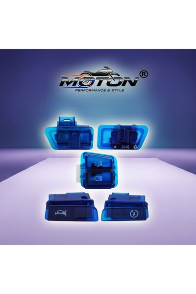 MOTON Scooter Modifiye Mavi Düğme Seti