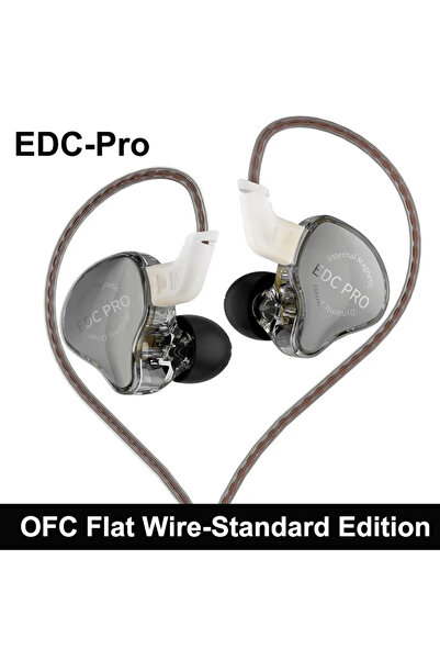 Choice Gray No Mic New KZ EDC Pro Headset Dynamic In-Ear Monitor HiFi Wired H...