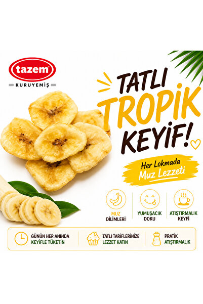 TAZEM KURUYEMİŞ Muz Kurusu 500 G
