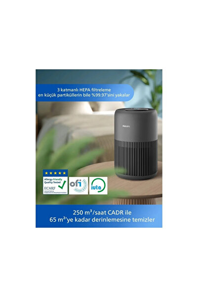 Philips 65 m² Kapsama Alanlı Wi-Fi Bağlantılı Hava Temizleyici Antrasit Renkl...