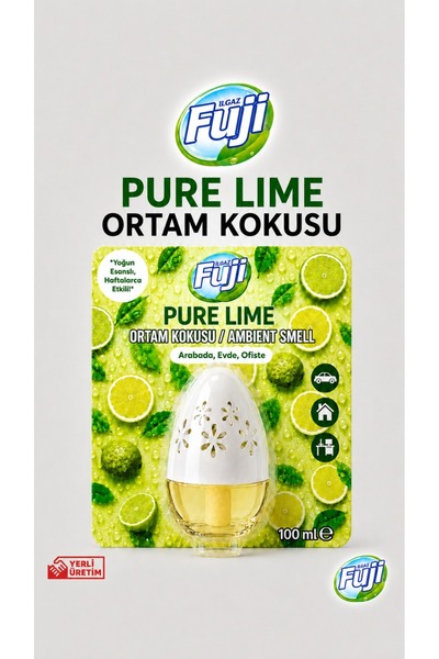 Ilgaz Fuji Limon Kokulu Araç, WC, Oda ve Ortam Kokusu 100 ml | Pure Lime Kalı...