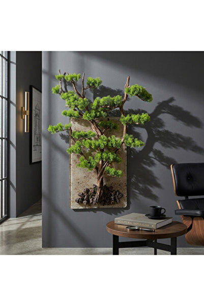 Decoroon El Yapımı Duvar Bonsai – Doğal Dal ve Şoklanmış Yosun Duvar Dekoru