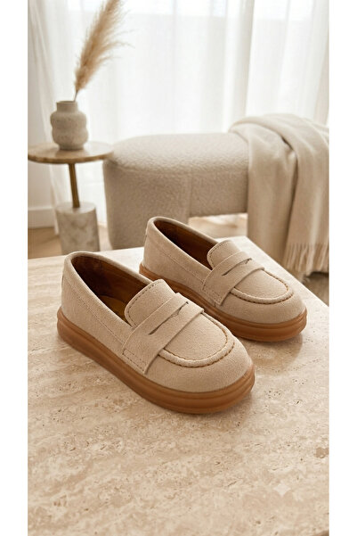 pediashoes Boys' Beige Suede Comfortable and Flexible Loafer Shoes