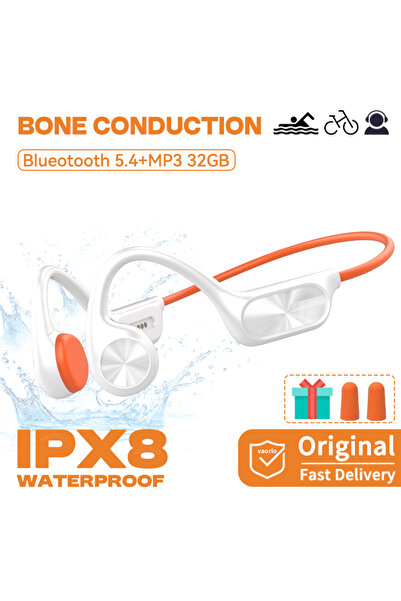 Choice PearlWhite 32GB Bone Conduction Wireless Headphone IPX8 Waterproof Swi...