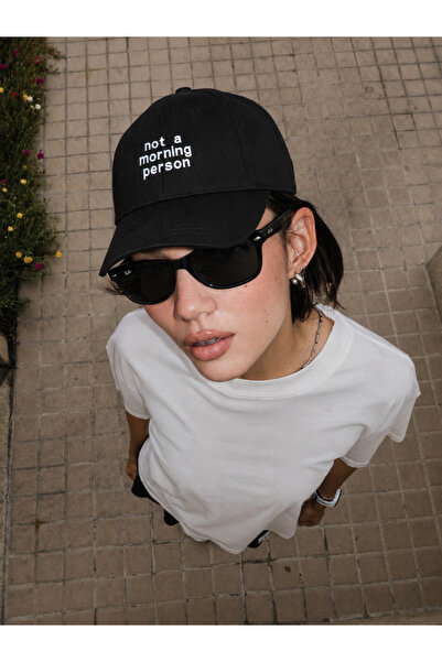 Eazy Co Nisam jutarnji tip - crna unisex bejzbol kapa