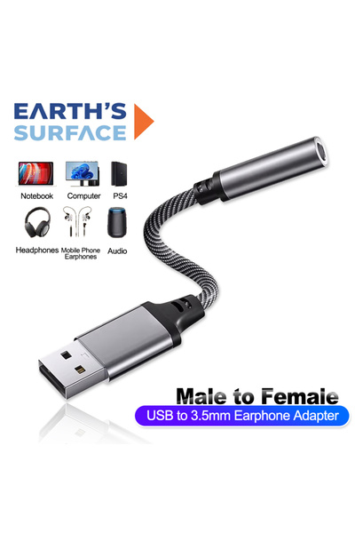 Choice USB to 3.5mm USB A to 3.5mm Jack Audio Earphone Adapter for PS4 PC Lap...