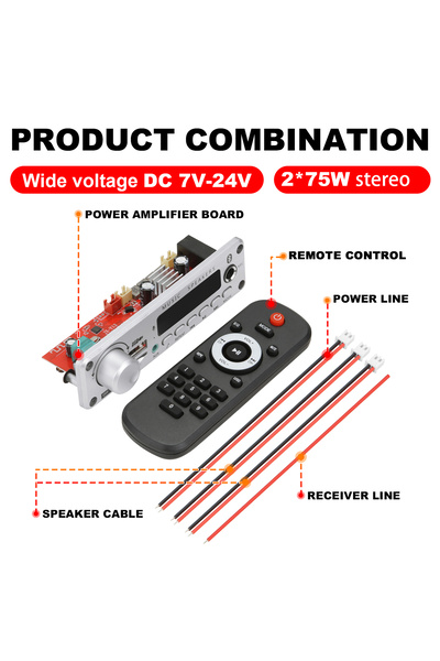 Choice Large remote control 150W DIY Amplifier Bluetooth Decoder Board 12V 6....