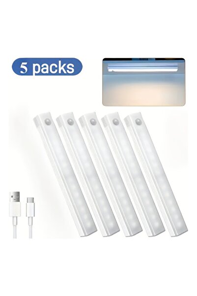 Choice White Light-5pcs 5pcs LED Motion Sensor Light Bar, Magnetic Under Cabi...
