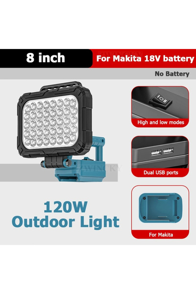 Choice For Makita 8inch LED Working Light Lantern For Makita 18V Li-ion Batte...