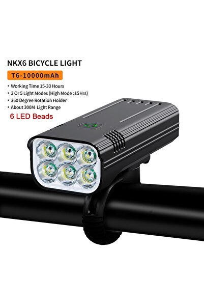 Choice 10000mAh NATFIRE 6LED 10000 mAh Bike Light Rainproof USB Rechargeable ...