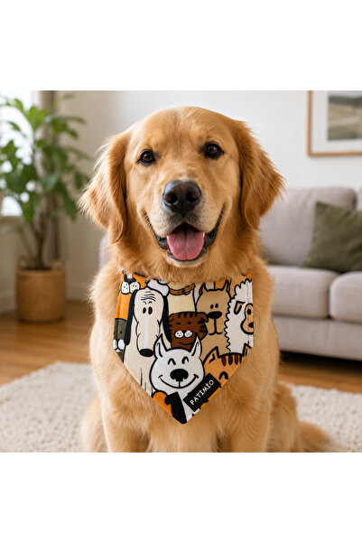 PATİMİO Happy Dogs Cat And Dog Collar Scarf Bandana