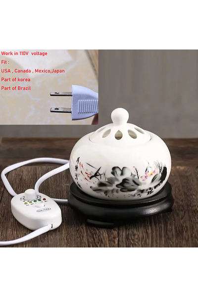 Choice3 USA plug 110V Plug-in 110V/220V Lotus Essential Oil Furnace Ceramics ...