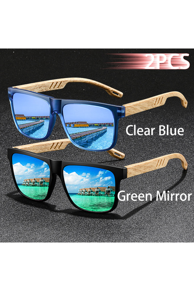 Choice5 ClearBlue-Green 2PCS Classic Luxury Designer Colorful Lenses Sunglass...