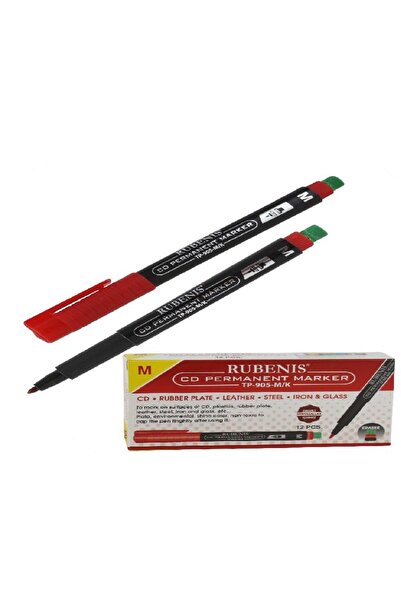Rubenis Set of 12 Red Acetate Pencils - Permanent S Series with Eraser