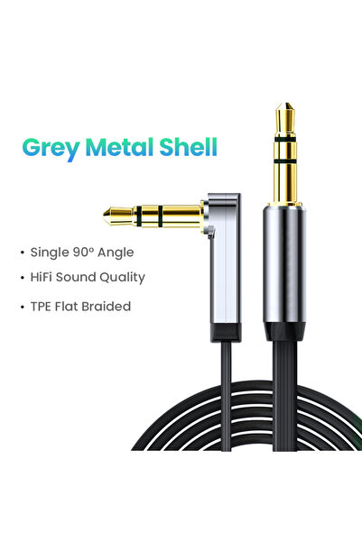 Choice 1m Grey Metal Shell Aux Cable Speaker Cable 3.5mm Audio Cable for Car ...