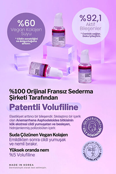 DERMA FACTORY %5 Volufiline Içeren Dolgunlaştırıcı, Sıkılaştırıcı Çift Fazlı Serum Blending Serum