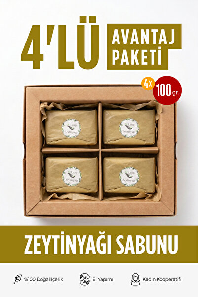 Saf Zeytinyağı Sabunu 4'lü Ekonomik Paket | 4x100 gr