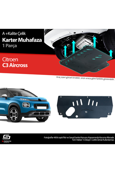 S Dizayn S-Dizayn Citroen C3 Aircross Çelik Karter Muhafaza Koruma 2017-2024 ...