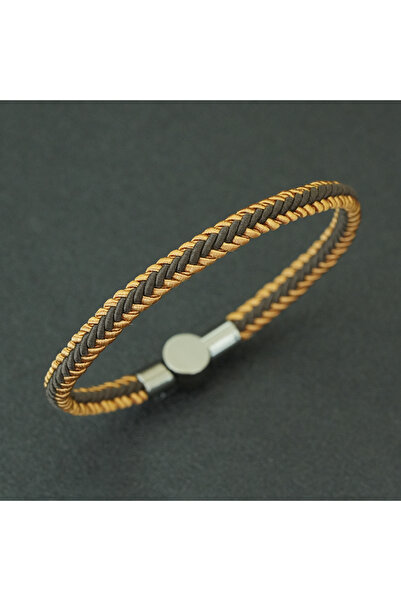 Choice7 M 20.5cm 8Inch brown dark yellow Unique Ethnic String Bracelet Unisex...