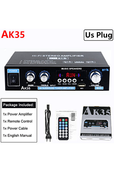 Choice AK35 US Plug AK35 800W Home Power Amplifier 2 Channel Bluetooth 5.0 Su...