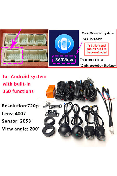 choice2 3D 720P 360° Panoramic Camera 1080P HD Rear / Front / Left / Right 36...