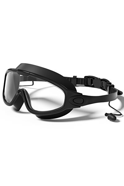 Choice Black Transparent Adult Swimming Goggles Wide View Anti-Fog UV Protect...