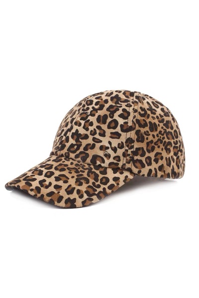 Axesoire 19017 Vizon Leopar Desenli Kadın Kep Şapka Ayarlanabilir Baseball Cap Günlük Spor Şapka