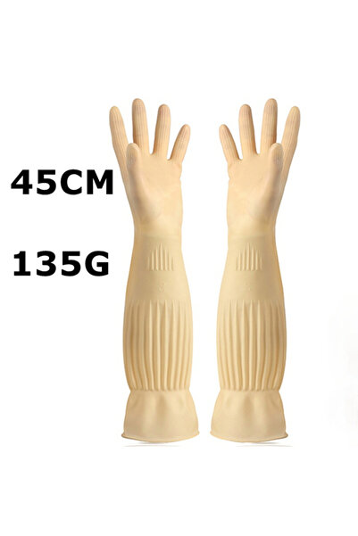 Choice 1 Pair Yellow 45CM 1Pair Lengthen Dishwashing Cleaning Gloves Latex Wa...