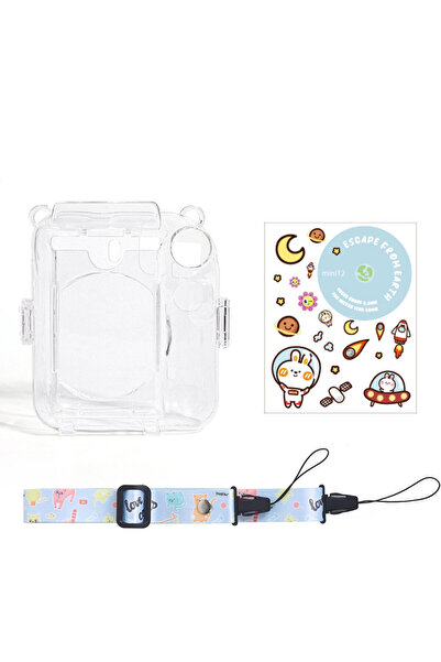Choice4 blue set Camera Bag For Fujifilm Instax Mini 12 Case Transparent Phot...
