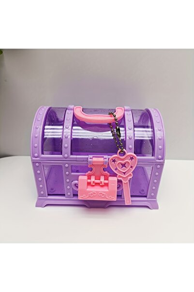 Choice Purple 1pc Pink/Purple Cute Makeup Box, Plastic Toy Box With Lock, Tre...