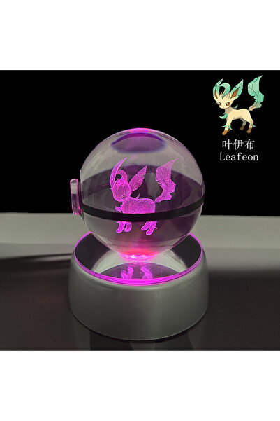 Choice32 5cm with Base Leafeon Pokemon 3D Crystal Ball Pikachu Gengar Eevee M...