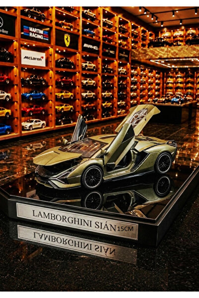 OYUNCAKSAHİLİ Lamborghını Sian Tarz Diecast Model Çekbırak Metal Araba Kapı Bagaj Kaput Açılır 15x6 cm Lamborghini Sıan Metalic Mate Yeşil