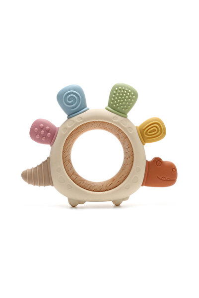 Choice B Baby Dinosaur Silicone Teething Toys BPA Free Easy to Grip Infant Ca...