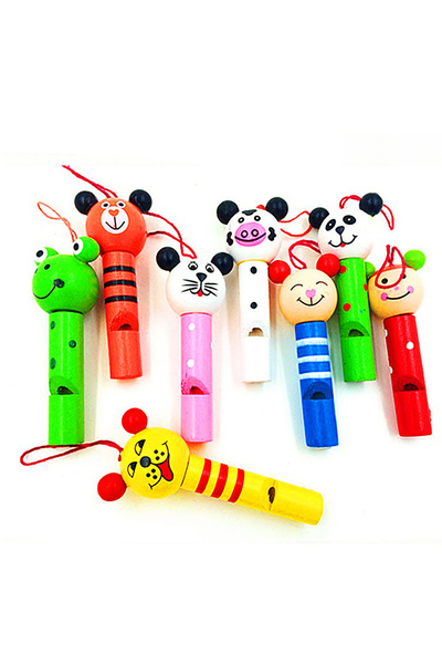 Choice3 20PCS-1 10-30PCS Wooden Cartoon Whistle with Rope Kids Birthday Weddi...