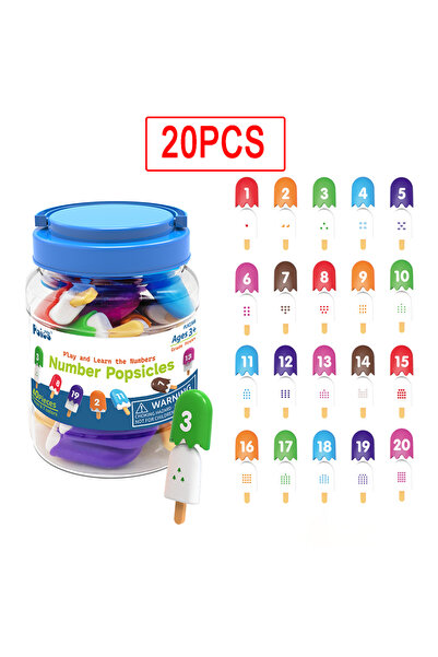 Choice1 ATS30564 لعبة مطابقة أرقام الآيس كريم للأطفال من مونتيسوري باريش، لعب...