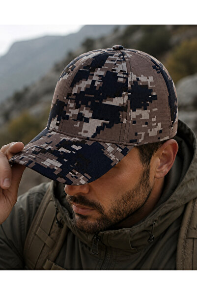 Tactical Outdoor Lacivert Kamuflaj şapka