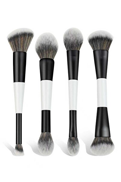 Choice WHITE 4-piece double-ended makeup brush set, multifunctional makeup br...