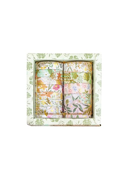 Choice3 Green 12 Rolls/Box of Plant Flower Patterned Washi Tape, with Gold St...