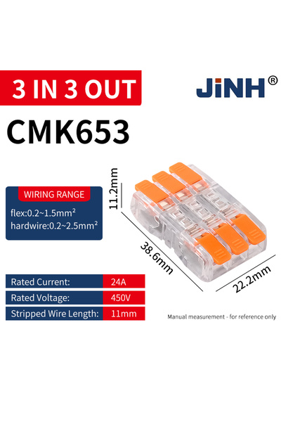 Choice4 20pcs CMK653 10/20/50PCS Transparent Electrical Wire Connector Univer...