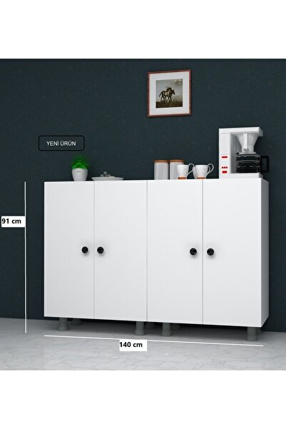 HOME GALLERY 140 cm Çok Amaçlı Dolap Kiler / Mutfak Dolabı