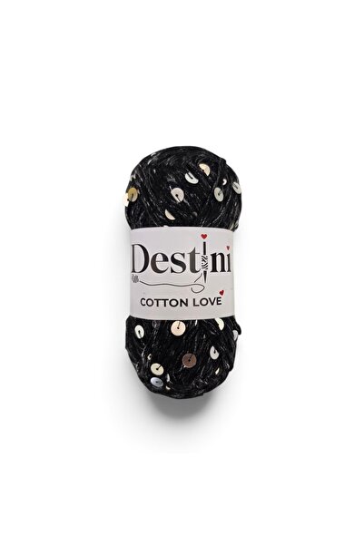 destini Cotton Love Shine Pullu ip yazlık bere çanta elbise el örgü ipi 1 Ade...
