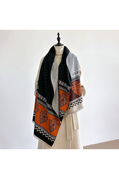 Choice black New Winter Two-Sided Ethnic Style Cashmere Jacquard Scarves High...