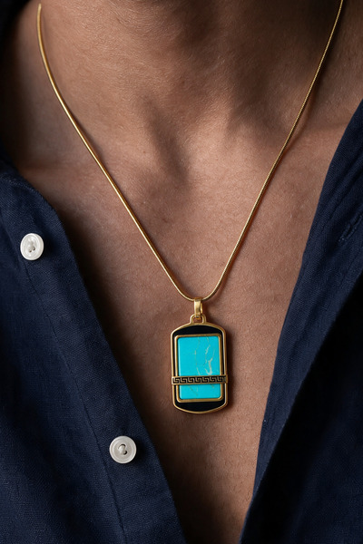 Rüzgar Alaz Turquoise Gold Necklace