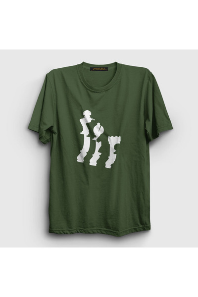 Presmono Unisex kaki šahovske figure T-shirt 337670tt