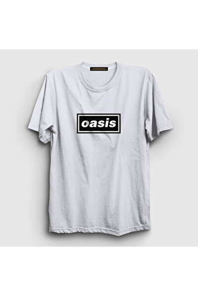 Presmono Unisex White Logo Oasis T-shirt 100193tt