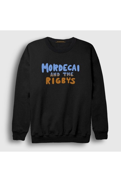 Presmono Unisex Black Mordecai and the Rigbys Regular Show Sweatshirt 613751Tt